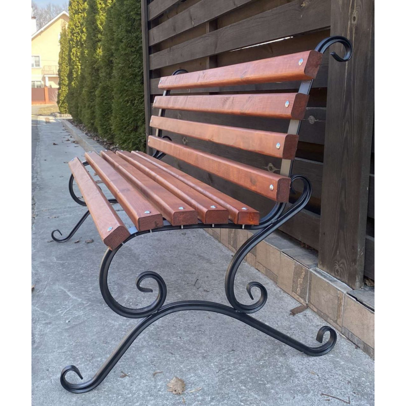 Лавка без підлокітників 1.3м ( колір червоне дерево)