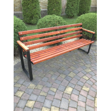 Лавка кована 1,7 м “Лофт“ з дерев“яними накладками